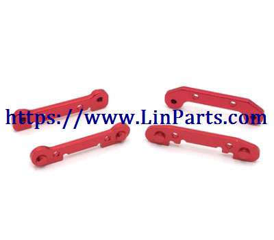LinParts.com - WLtoys 124018 RC Car spare parts: Front swing arm reinforcement group + Back swing arm reinforcement group red