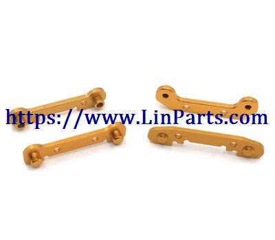 LinParts.com - WLtoys 124018 RC Car spare parts: Front swing arm reinforcement group + Back swing arm reinforcement group golden