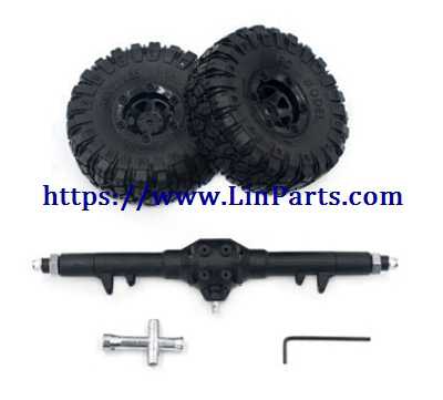 LinParts.com - Wltoys 12428 RC Car Spare Parts: Rear Axle+Rear Differntial Gear Group[Assemble well]+Screw wrench+Wheels+Wheels wrench