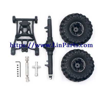 LinParts.com - Wltoys 12428 RC Car Spare Parts: Rear Axle+Rear Differntial Gear Group[Assemble well]+Wheels wrench+Screw wrench+Rotary axis+Screw set+Wheels+Rear anti-collision frame