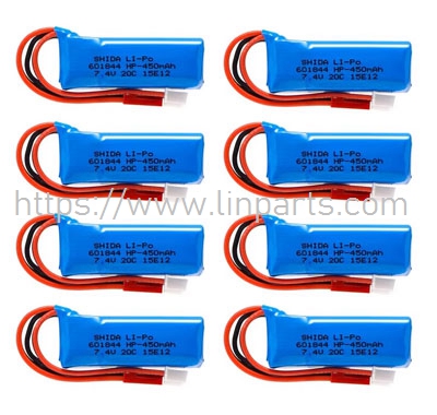 LinParts.com - WLtoys 284010 RC Car Spare Parts: 7.4V 450mAh battery 8pcs