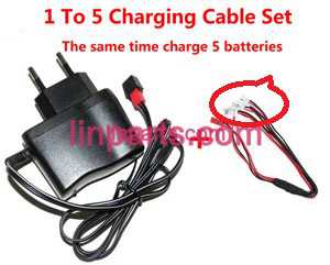 LinParts.com - WLtoys WL V930 Helicopter Spare Parts: 1 to 5 wall charger and charging plug lines