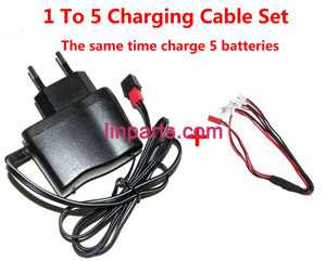 LinParts.com - XK K110S Helicopter Spare Parts: 1 to 5 wall charger and charging plug lines