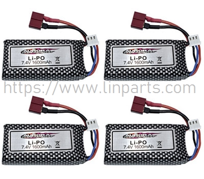 LinParts.com - XinLeHong 9125 RC Car Spare Parts: 7.4V 1600mah Battery 4pcs
