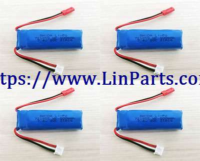 LinParts.com - XK A160 RC Airplane spare parts: 7.4V 500mAh Battery 4pcs