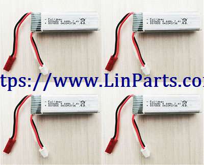 LinParts.com - XK A160 RC Airplane spare parts: 7.4V 600mAh Battery 4pcs
