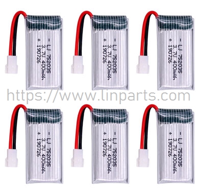 LinParts.com - XK A260 RC Airplane Spare Parts: 3.7V 400mAh Battery 6pcs