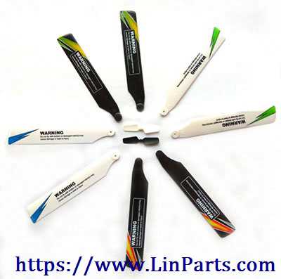 LinParts.com - XK K110S Helicopter Spare Parts: main rotor set(4 colors main rotor blade + 2 colors Tail blade)